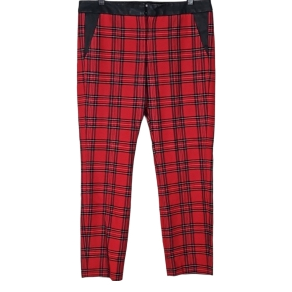 Express Dress Pants Retro Columnist Red Black Plaid, Size 8R - Picture 8 of 8